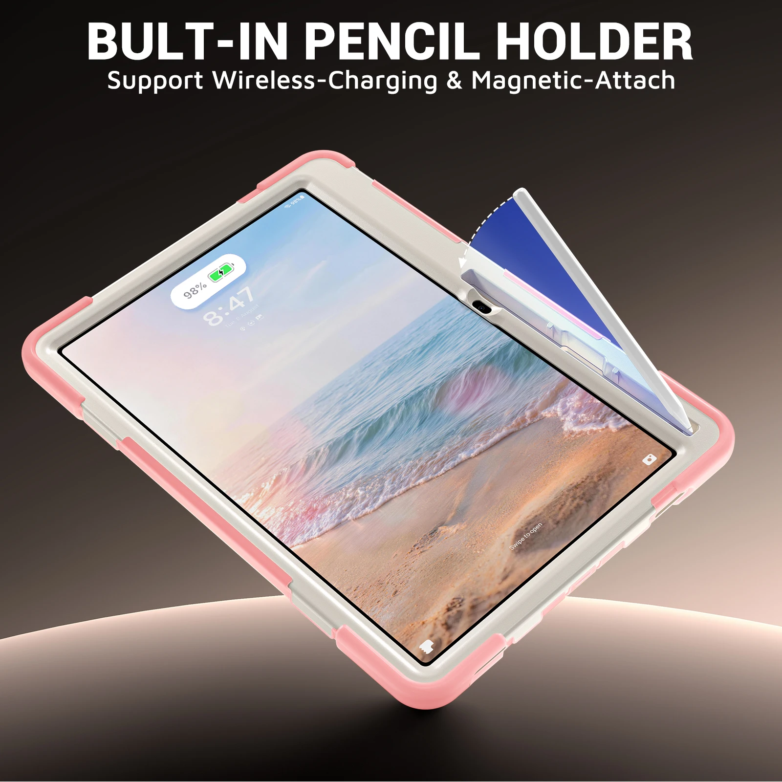 Armor Rugged Case For Samsung Galaxy Tab S12 Plus 2026 12.4 inch SM-X840 SM-X846 Heavy Duty Hybrid 360 Rotatable Kickstand Cover