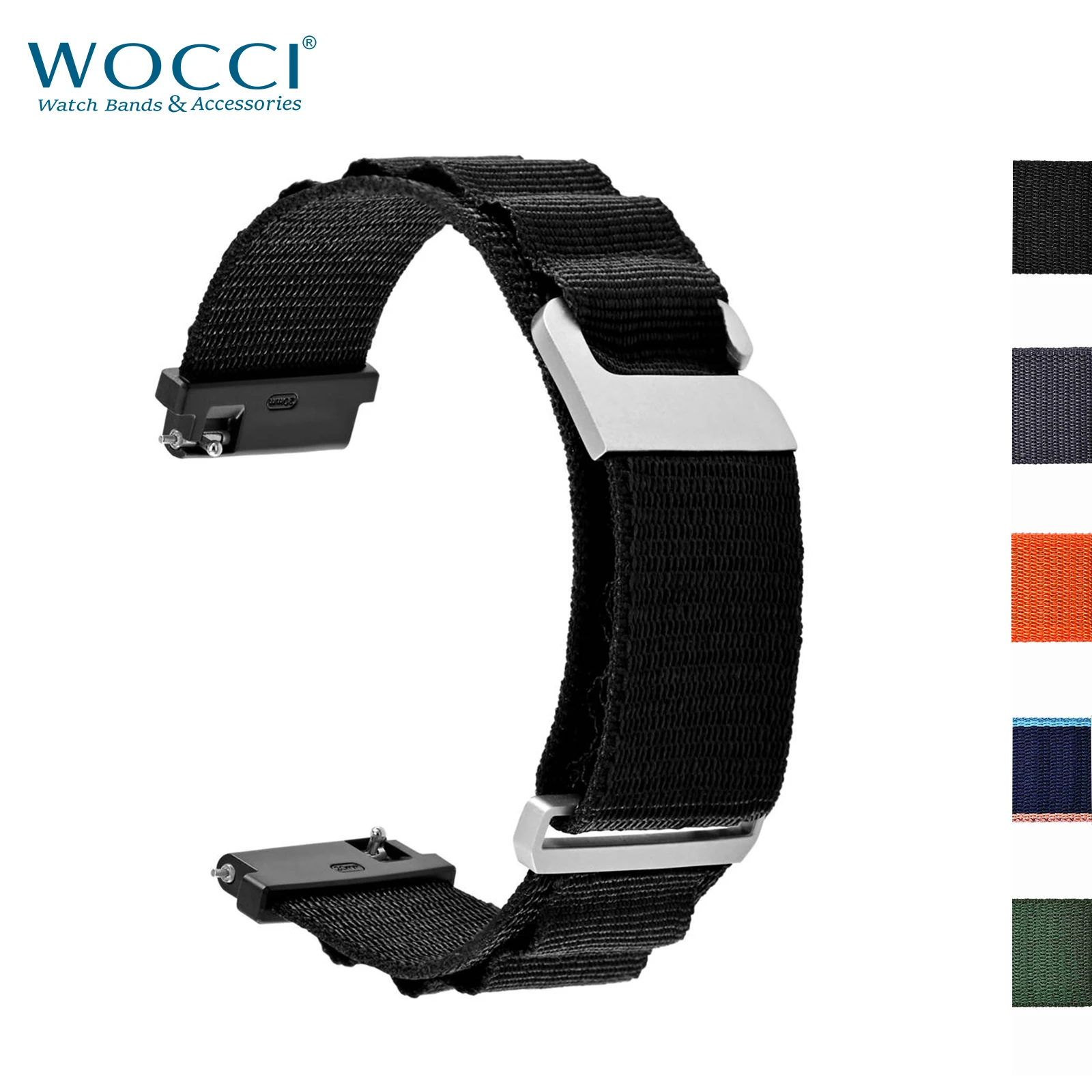 WOCCI Alpine Watch Band 18mm 20mm 22mm Nylon Woven Watchstraps Quick Release