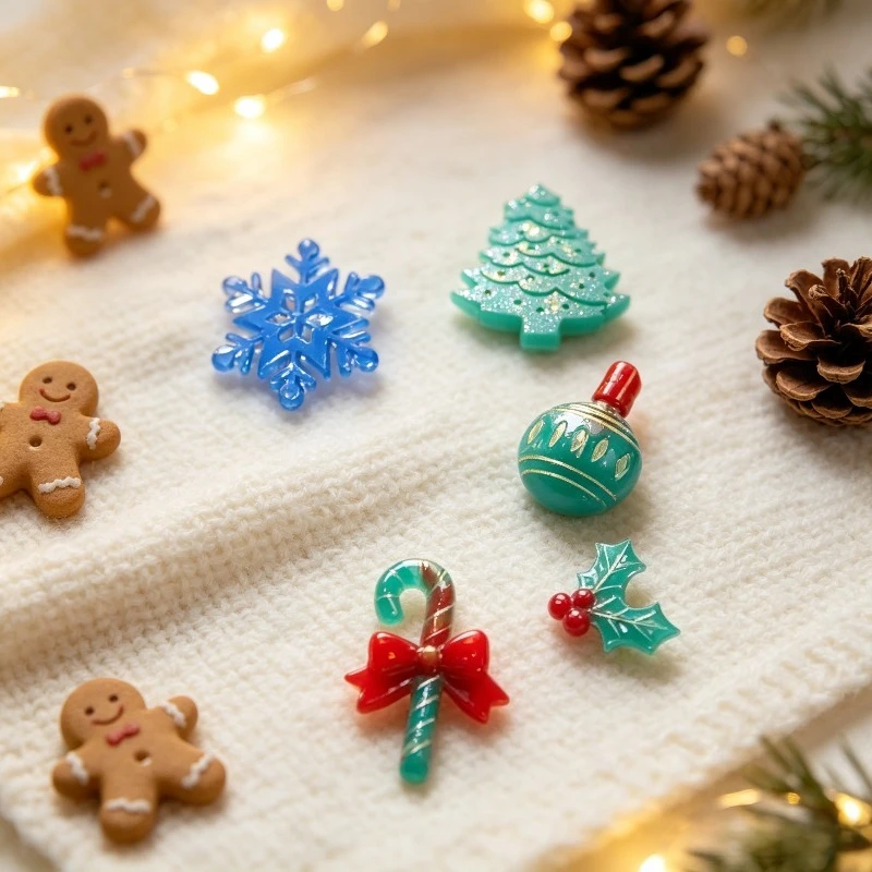 Resin silicone mold, winter-themed silicone mold, featuring snowflakes and Christmas tree patterns. DIY casting mold.