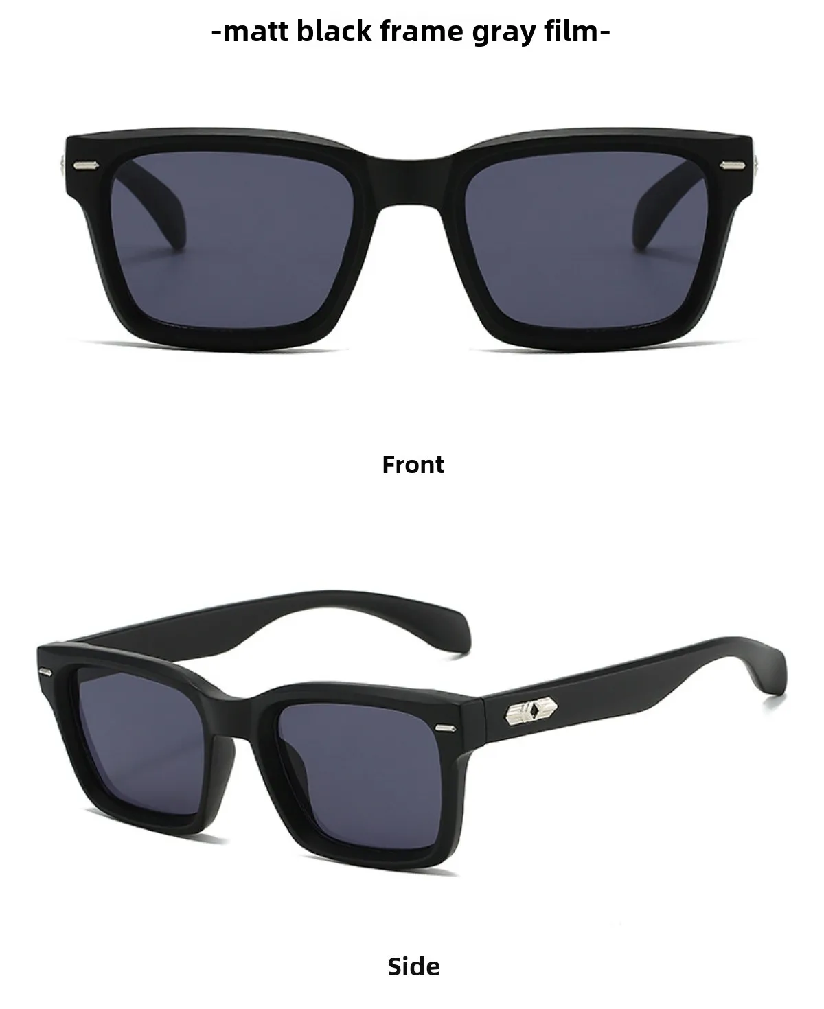 Set Herren-Retro-Brillen mit quadratischem Rahmen, hochwertige modische Trendbrillen – Detail 7