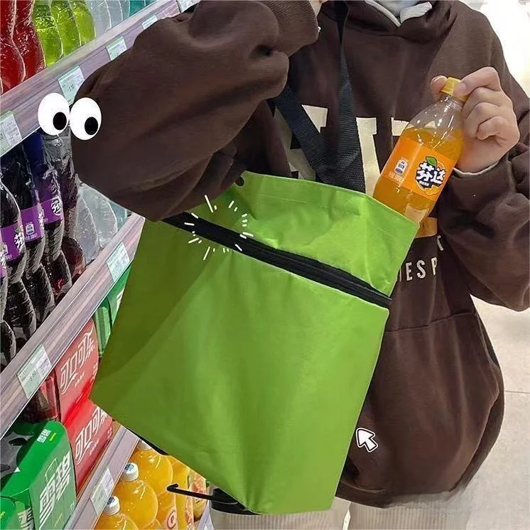 Large Capaci Portable op Cart Women's Foldable Caddy with Wheels Vegetable Bung Small Trolley Handy Household Tool