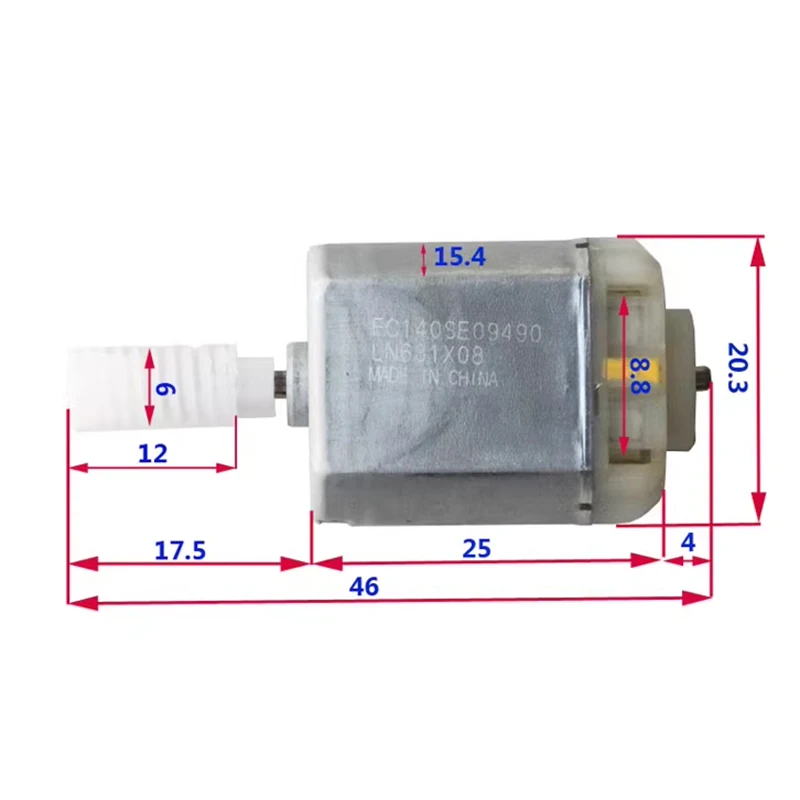 Mabuchi FC-140SE-09490 Worm Gear Shaft DC 12V 5000RPM Micro 20mm Electric Motor Car Lock Actuator Rearview Mirror Repair Motor