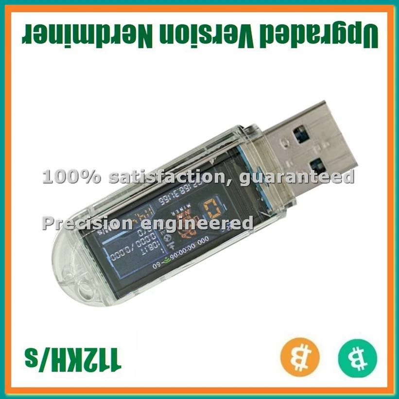 

USB-майнер Nerdminer 112KH/S для соло-лотереи, майнер BTC с цветным дисплеем, мини-майнер Bitcoin, ASIC-майнер для дома и офиса - TCES