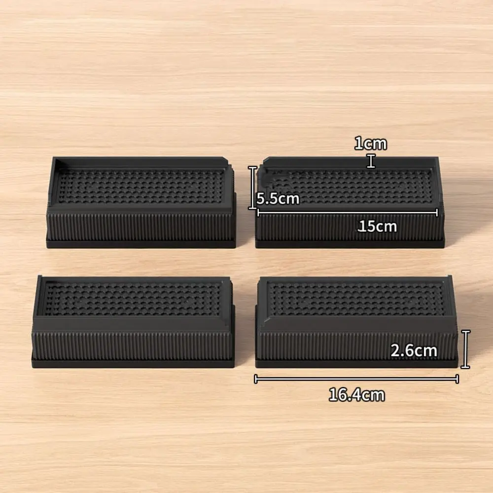 Heavy-Duty Furniture Foot Pad Silent High Load-Bearing Heightening Pad Non-slip Square Bed Lifter Desk Sofa Chair Legs