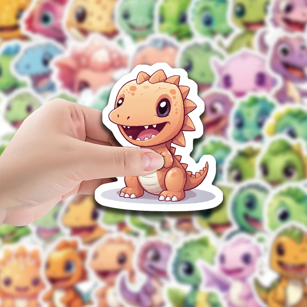 10/30/50pcs Cute Cartoon Small Dinosaur PVC Sticker Aesthetic Children Decoration Laptop Notebook Phone Diary Stationery Sticker