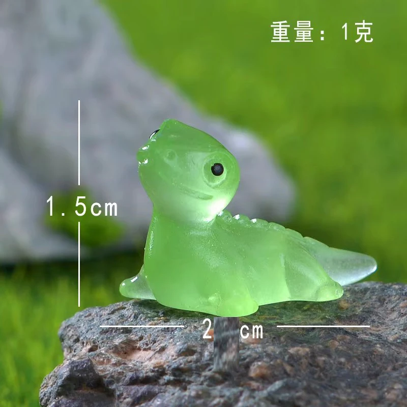 10/20 pçs mini lagartos que brilham no escuro vivarium diy acessórios estatuetas imimiadas decoração de jardim de fadas brinquedos de animais kawaii