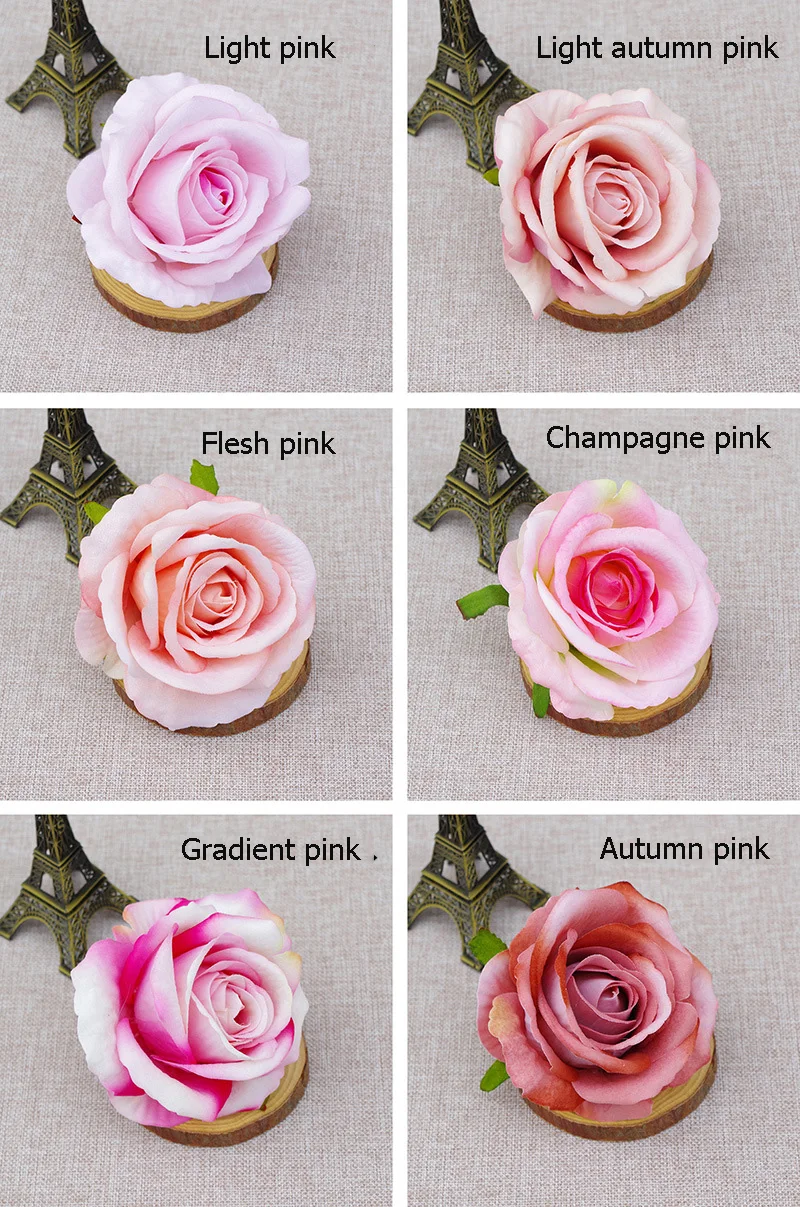 10 Stück 10cm Simulierte Samt-Rosenköpfe Künstliche Blumen Hochzeitsblumenwand Hintergrunddekoration Feiertags-Hut-Accessoires Kranz – Detail 5