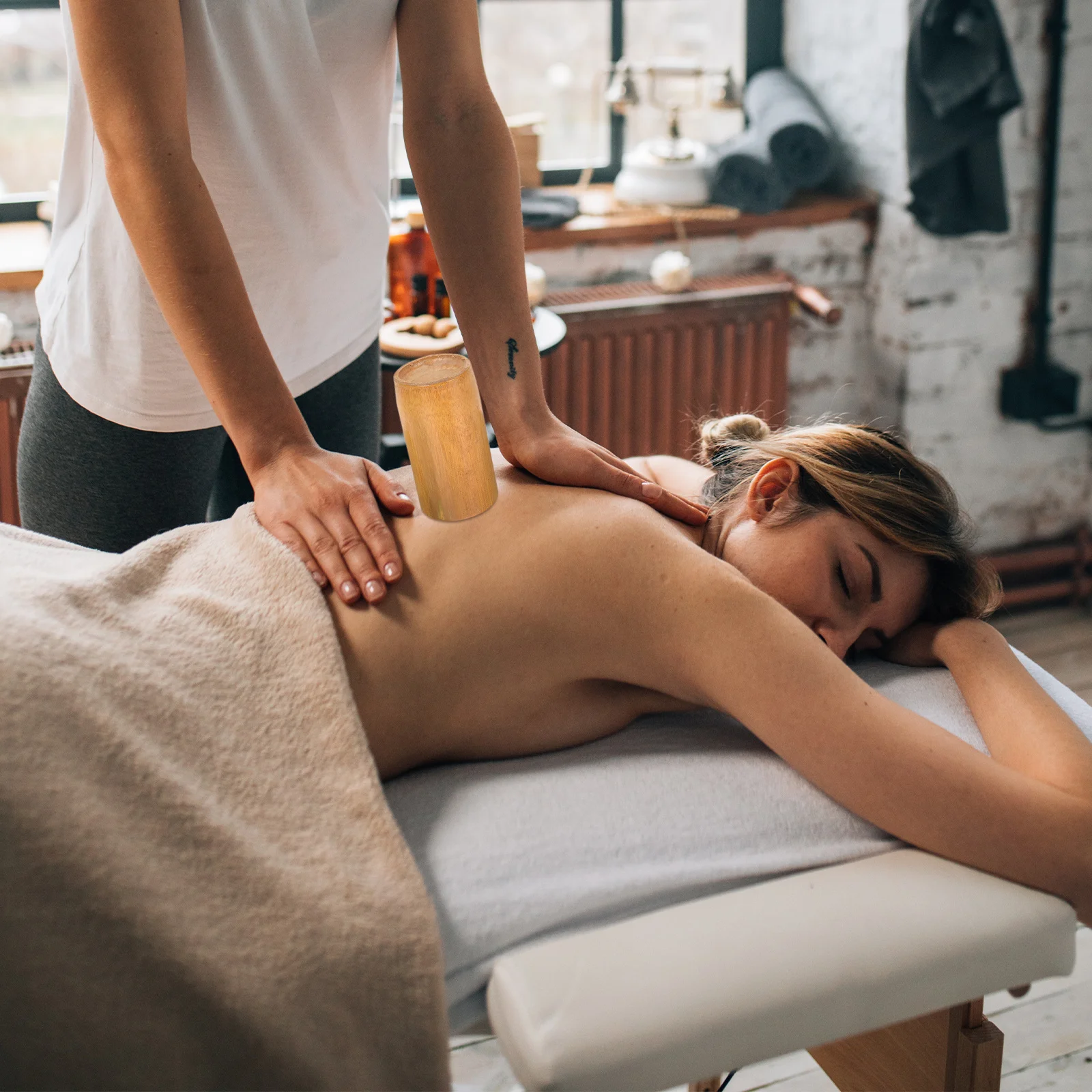 5 Buah Set Cupping Bambu Premium, Cangkir Terapi Hisap Kuat, Pijat Tubuh untuk Penggunaan di Rumah, Alat Cupping Pereda Nyeri