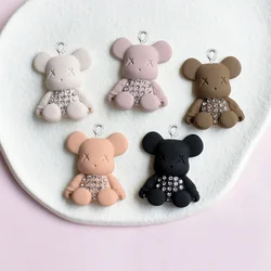 10Pcs Kawaii Cartoon Bear Flatback Charms For Earrings Bracelet Hairpin DIY Jewelry Making Pendants Decoration Accessories