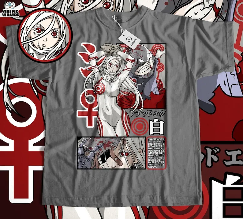 Haunting Anime Girl Unisex T-shirt - Dark Manga Style, Japanese Animation Theme, 2010s Japan-Inspired Design, Gothic Anime Cloth