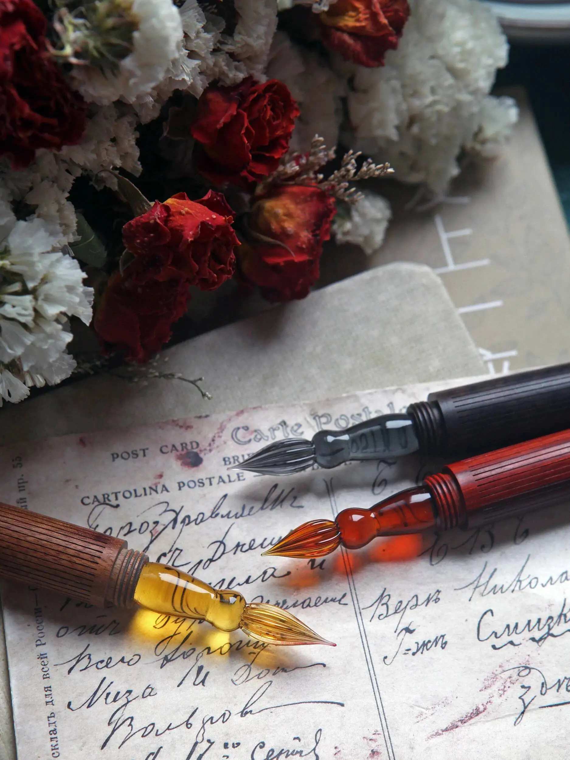 african-rose-wood-glass-dip-pen