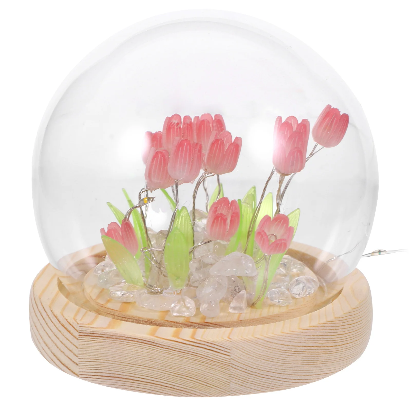 

Tulip Night Light Lamp Wooden Flower Decor Bedroom Room Light DIY Kits Warm Soft LED Lights Aesthetic Night Lamps
