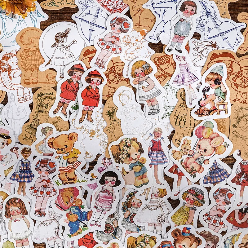 80pcs/lot Kawaii Scrapbook Stickers Fairy Tale Characters Junk Journal Planner Stationery Stickers Planner Decorative