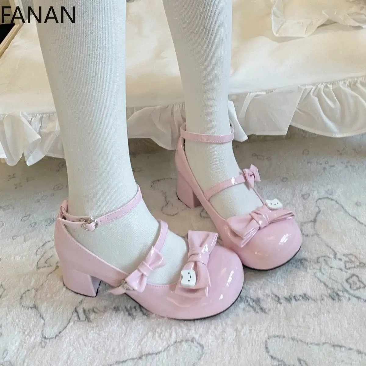 

Женская обувь, летние милые и милые туфли в стиле Лолиты, униформа JK, розовые туфли-лодочки на платформе и среднем каблуке, кавайные дышащие туфли на плоской подошве
