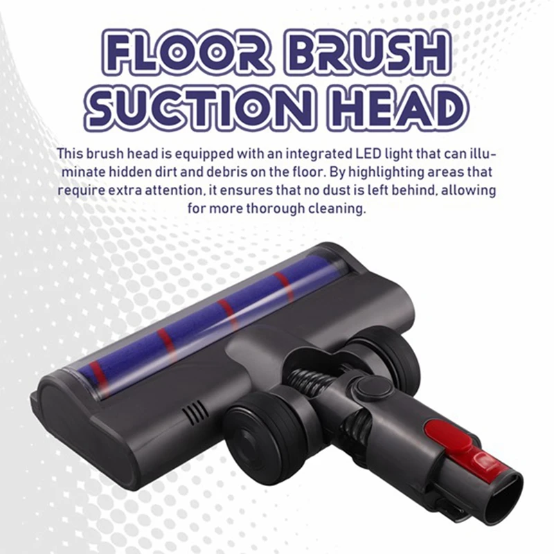 Электрическая насадка для щетки для пола для Dyson V7 V8 V10 V11 V15, насадки для насадки для деревянного пола с зелеными светодиодными лампами