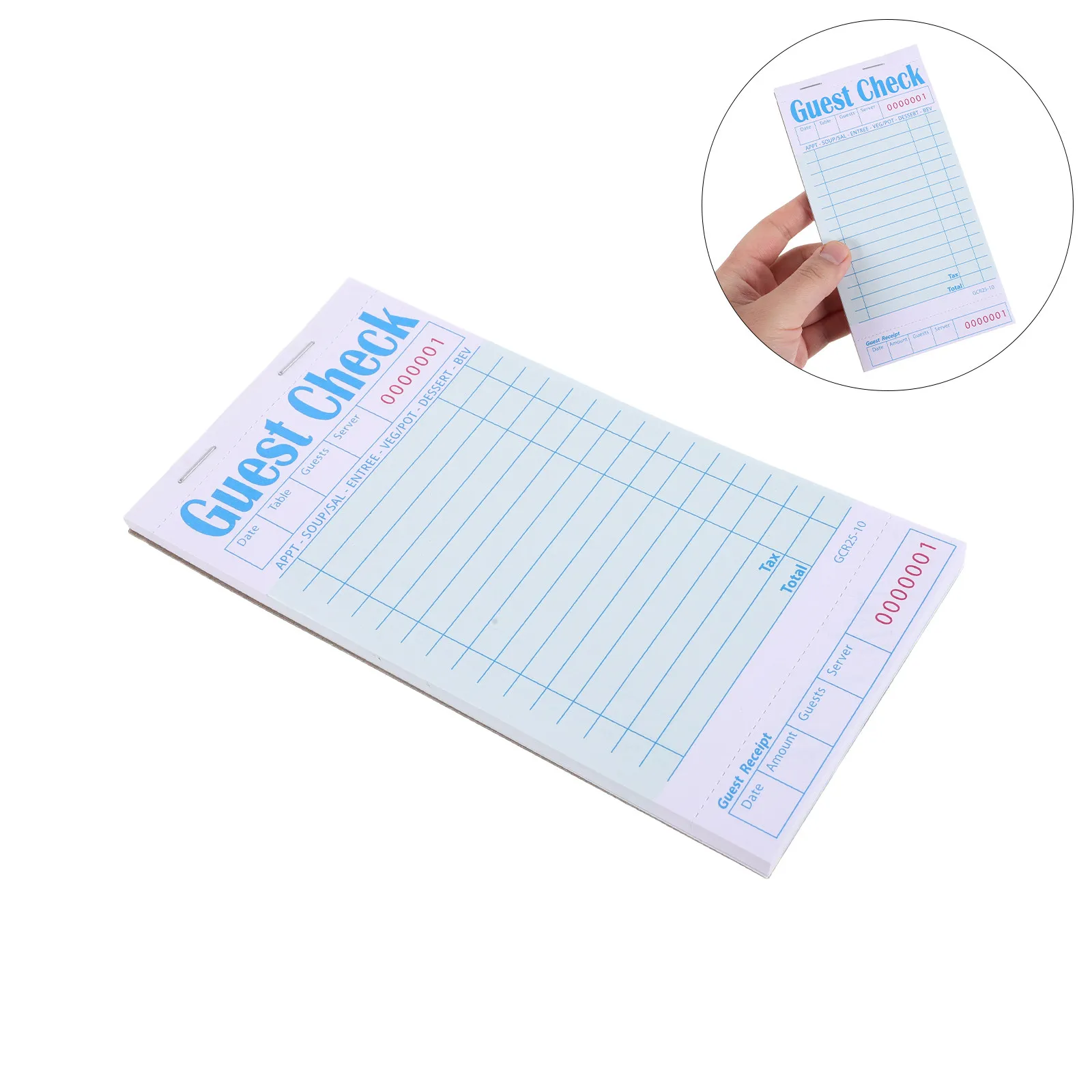 6Pcs Server Check Books Restaurant Guest Pads Waitress Notepad Food Order Receipt Book for Bars Food Order Book