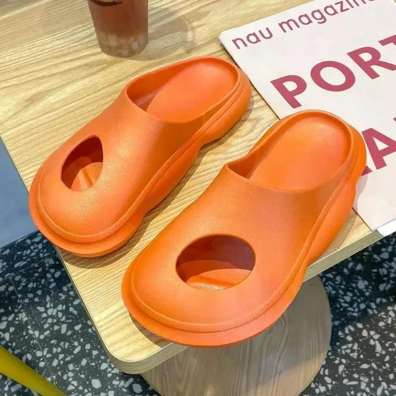 Couple Slippers Men's Outdoor Beach Sandals 2022 Summer Man Women Solid Color Hollow Out Sandals Slipper Shoes