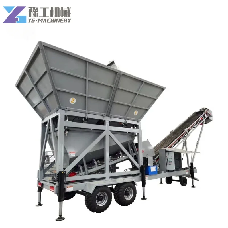 YG From China Hzs120 Germany Dry Mobile Ready Mixed Concrete Batch Plant Sale  Automatic Control