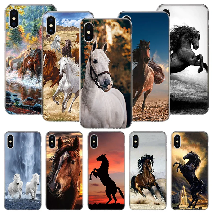 Horse Great Beauty Galloping Phone Case For iPhone 16 15 Plus 11 14 Pro Max 13 12 Mini XS X 7 8 + SE Pattern Customized Couqe Co