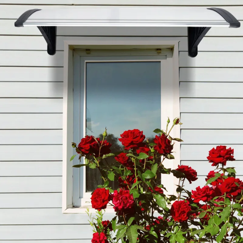 

Transparent Board Awning Plastic Bracket Sunboard Front Rear Aluminum Strips Household Application Door Window Rain Cover Eaves