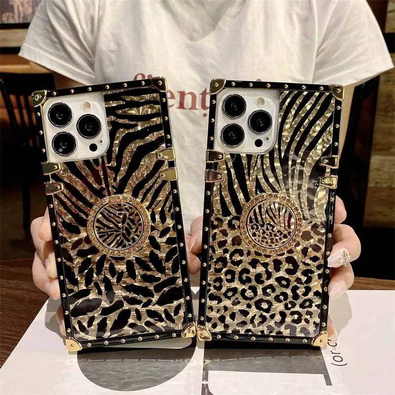 Роскошный золотой чехол с кольцом-держателем для iPhone 15 Pro Max 14 Plus 13 12 11 XR XS Iphone 15 Promax Iphone 14 Мужской женский кожаный чехол для телефона