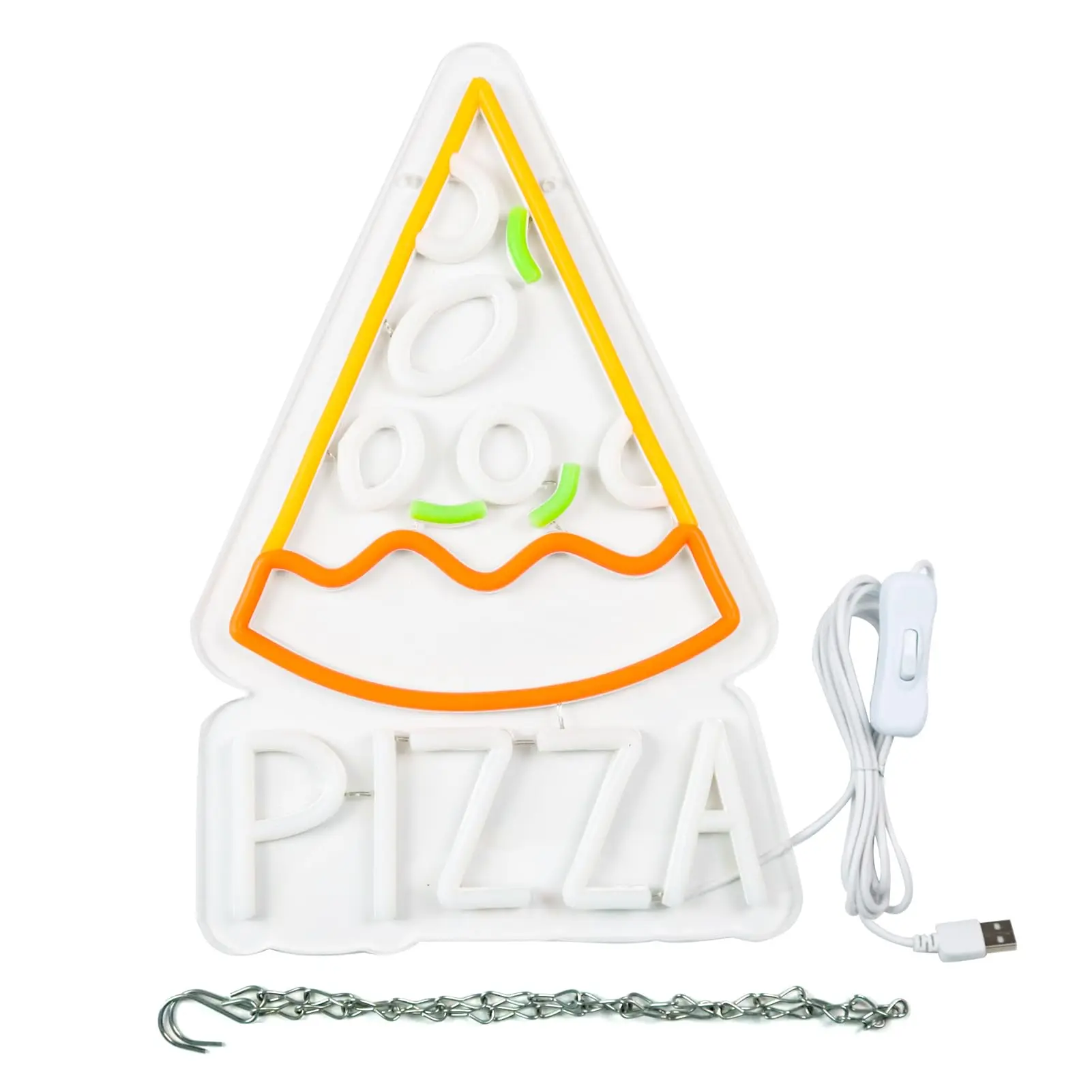 Pizza Neon Sign for Pizzeria Business Decor Pizza Shaped Neon Sign Pizza LED Neon Light for Restaurant Kitchen Store Party Gift