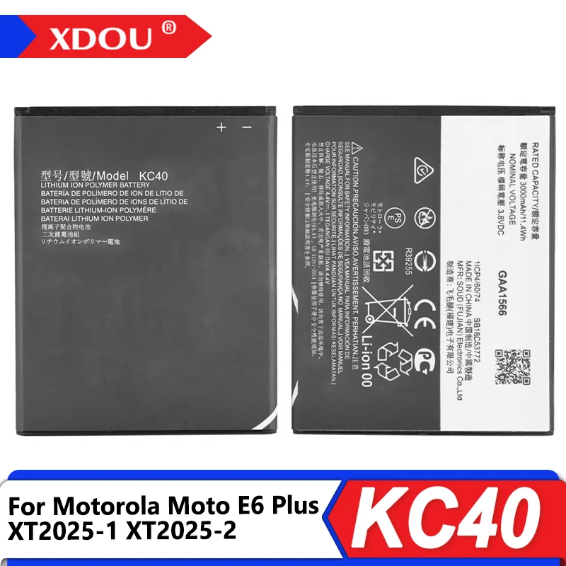 

Brand New KC40 3000mAh Battery For Motorola Moto E6 Plus XT2025-1 XT2025-2 Mobile Phone Batteries