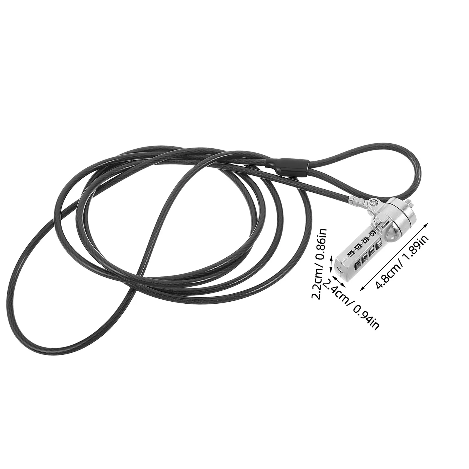 1Set Combination Laptop Lock 4-Digit Resettable Portable Anti-Theft Cable Security Lock Keyless for Office Home Travel - view 6