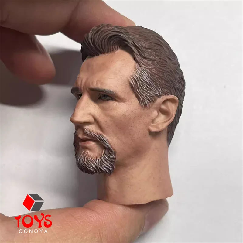 In Stock 1/6 Ninja Master Liam Neeson Head Sculpt PVC Male Soldier Head Carving Model Fit 12'' Action Figure Body Dolls