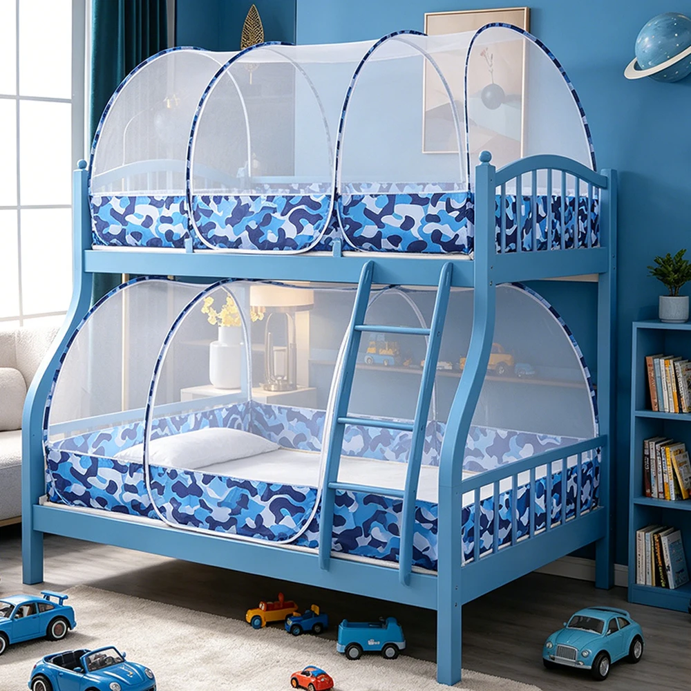 1PC Mosquito Net Tent for Single Bed Double Bed, Foldable Mesh Canopy Breathable Square Top with Zippered Doors Home Accessories