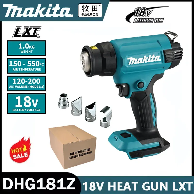 

2025 100% Makita DHG181Z 18V Cordless Heat Gun LXT Lithium Power Tools 150-550ºC Shrink Film Baking Gun Clear Sticker