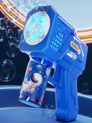 Fully Automatic Bubble Gun Rocket Bubbles Machine Automatic Blower with Bubble Liquid Toy for Kids Beach Outdoor Bubble Gifts