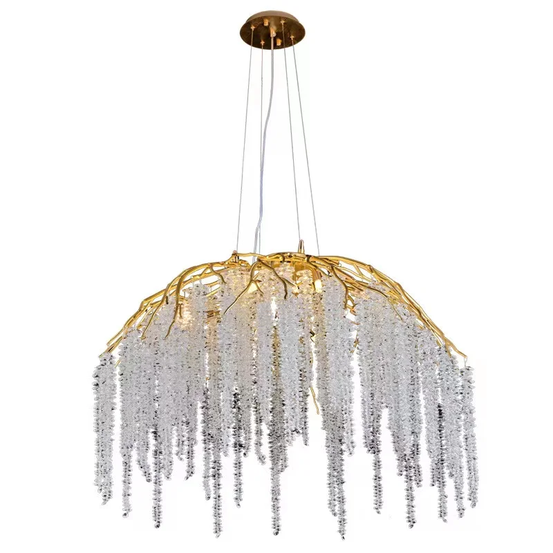 Luxury Crystal Led Lights Home Decor Ceiling Chandelier for Living Room Bedroom Kitchen Island Hotel Decor Round Pendant Light