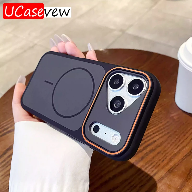 

Матовый магнитный чехол для iPhone 17 Air 13 12 14 15 16 ProMax 17Pro, противоударный, с поддержкой беспроводной зарядки, официальный защитный чехол