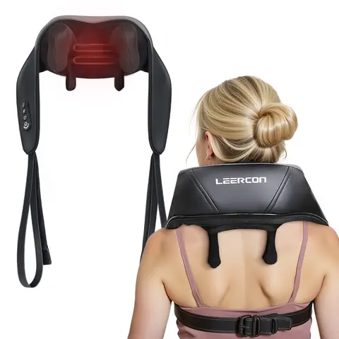 4D Shiatsu Neck and Shoulder Massager With Heat Electric Back Massagers Kneading Massage Pillow Full Body Muscle Dropshipping Home Car Use,Best Gift
