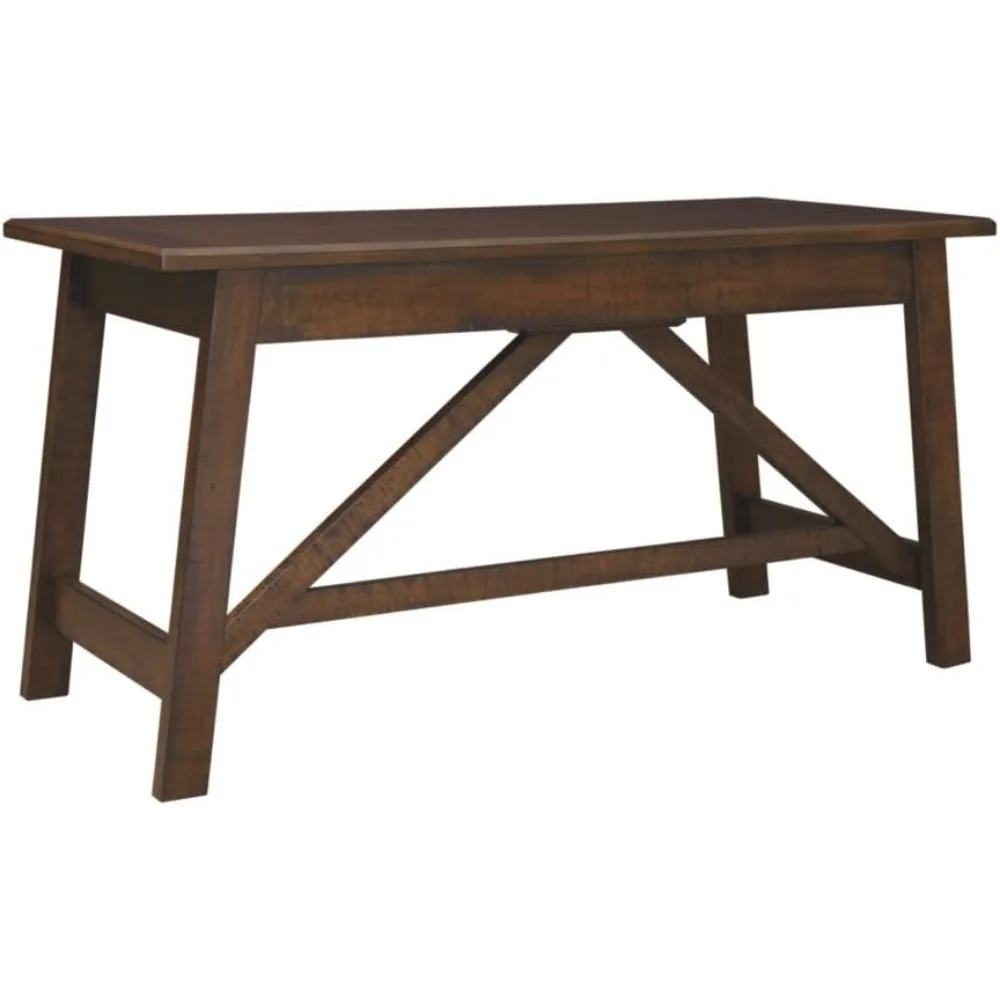 ridge Rustic Home Office Desk, Distressed Brown