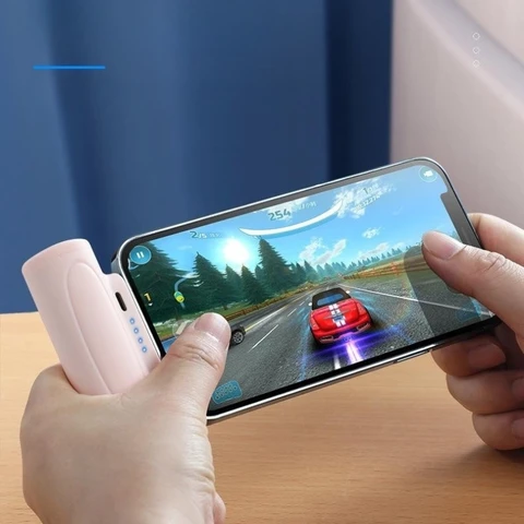 Мини-Power Bank для Apple USB Type C Портативная зарядная станция для iPhone 15, Xiaomi Mi Samsung Powerbank с подсветкой, запасной аккумулятор