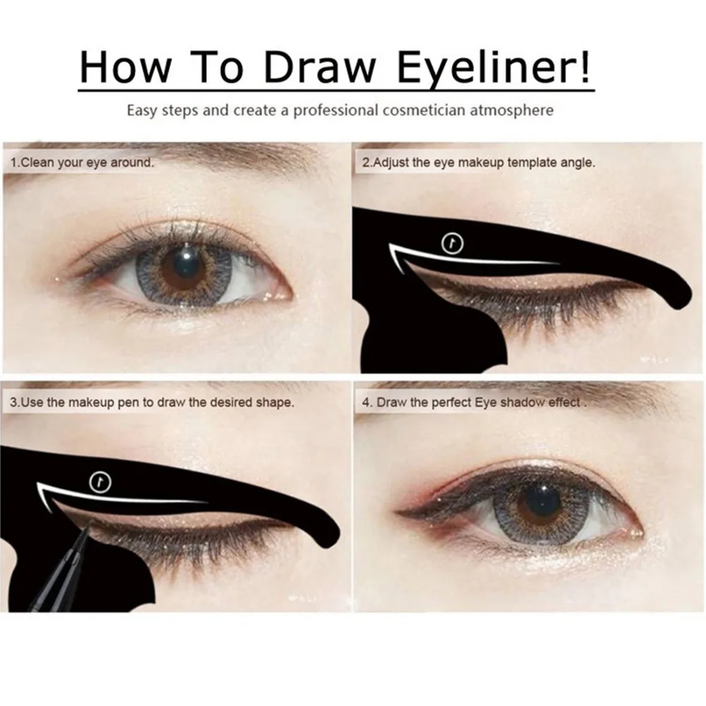 New Line Stencils Eye Template Shaper Model Easy To Make Up Eyeliner Card For Eye Makeup Tools