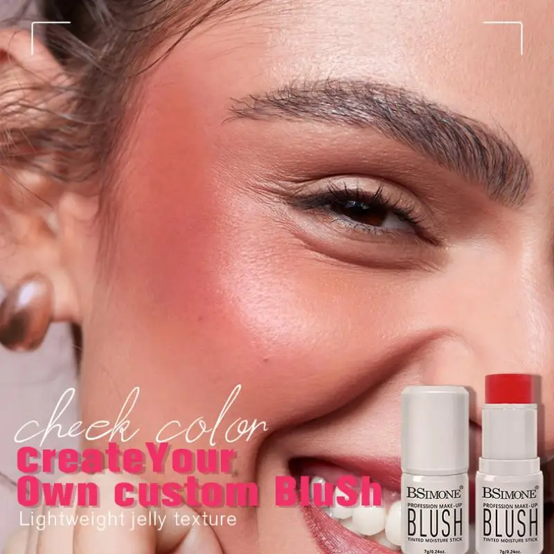 BSIMONE 레이지 유즈 하이라이터 인퓨즈드 블러쉬 스틱 펄 크림 텍스처 롱 웨어링 워터 레지스턴트 페이스 메이크업 코스메틱