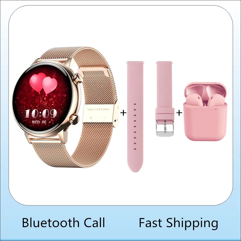 

Bleutooth Call Smart Watch Hebrew Smartwatch Women IP68 Waterproof Voice Assistant 1.1inch Full Touch Screen Healt Tracker