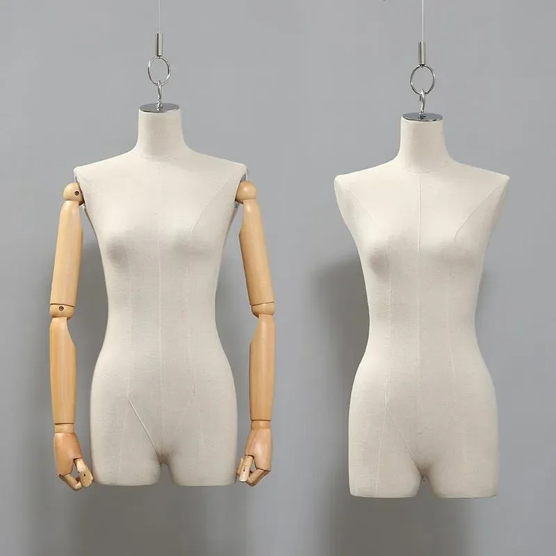 Telescopic Steel Wire Hanging Rod for Clothing Store Window Display Half Body Mannequin Props Female Male Dummy Model Stand