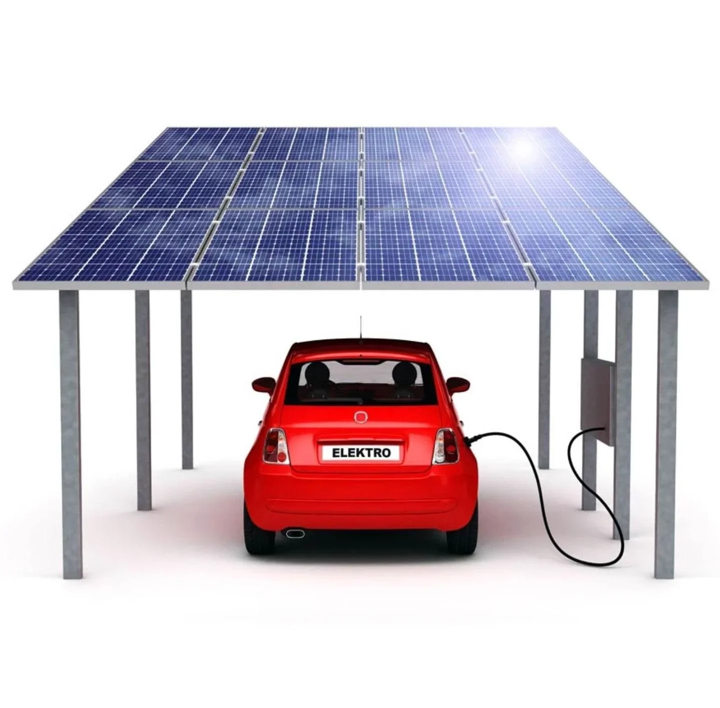 Home Use Solar Power Energy Storage System Parking Racking Structure Aluminum Carport Solar Generator 10000 Watt