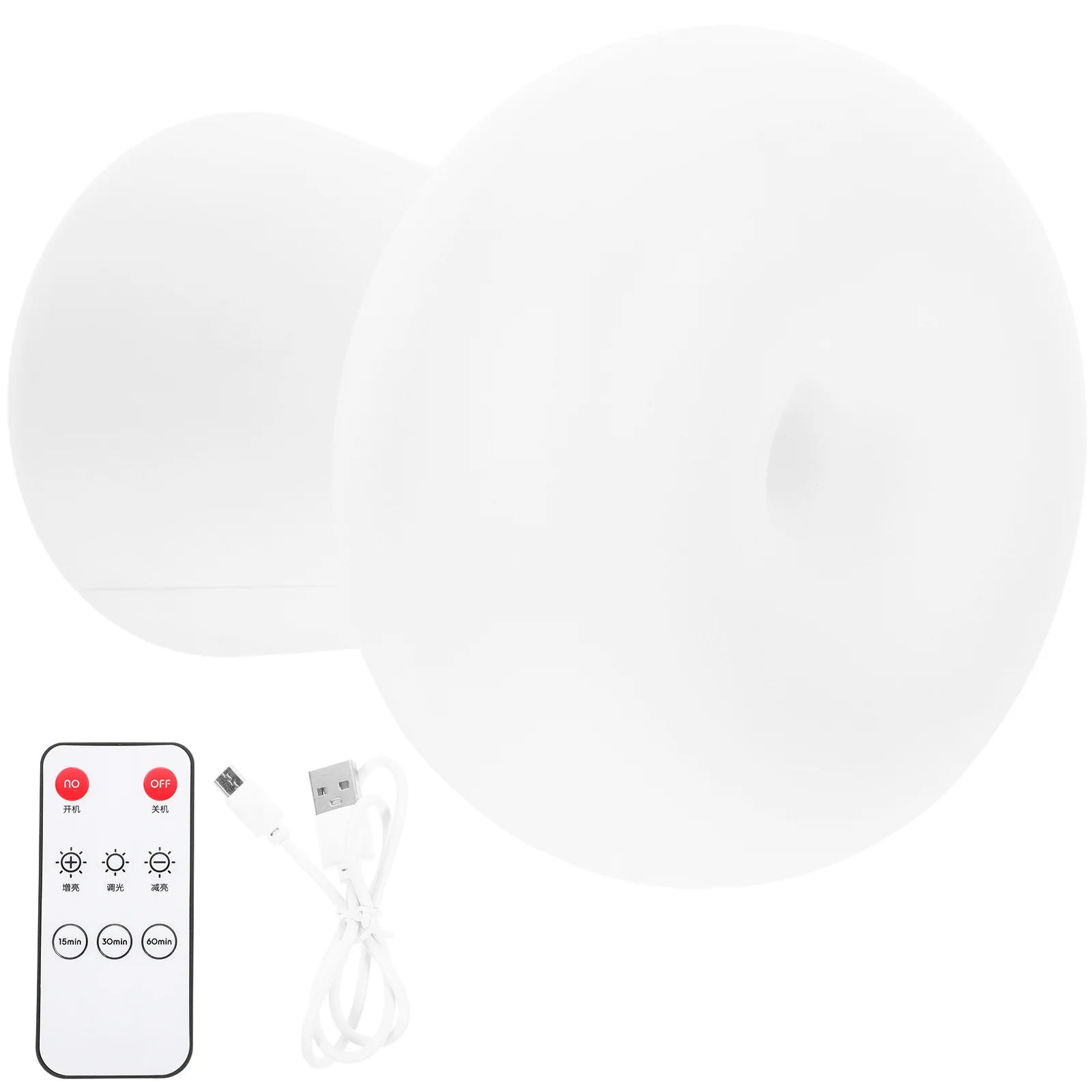 

1Set LED Clock Night Lamp Remote Control ABS Material Rechargeable Bedroom Bedside Light Decorative Night Light for Kids