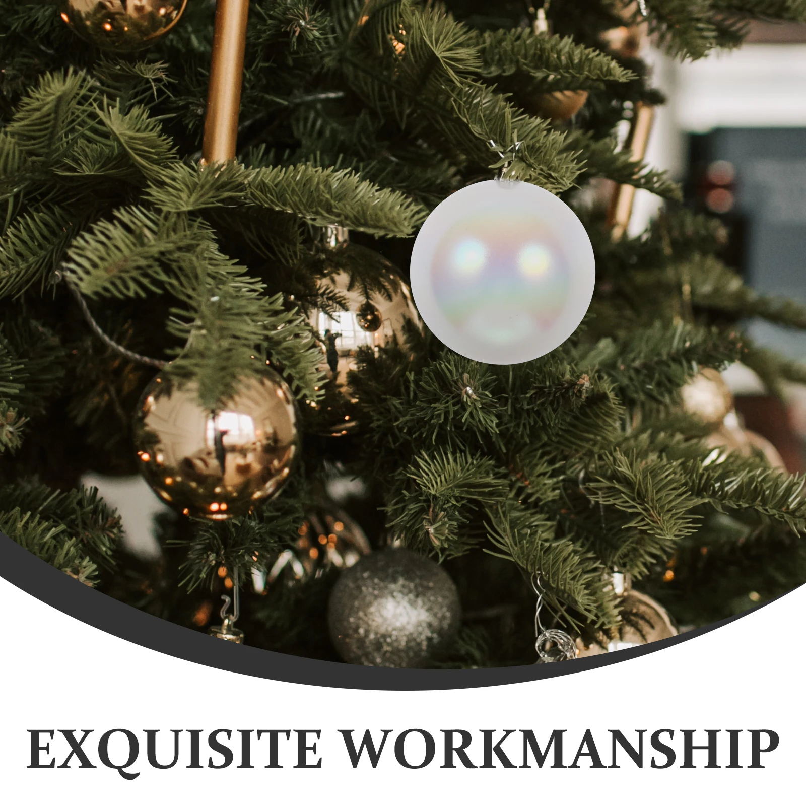

6pcs Iridescent Christmas Ball Hanging Decorations Tree Ornament Pendant Party Wedding Xmas Hanging Balls Decor Decorative