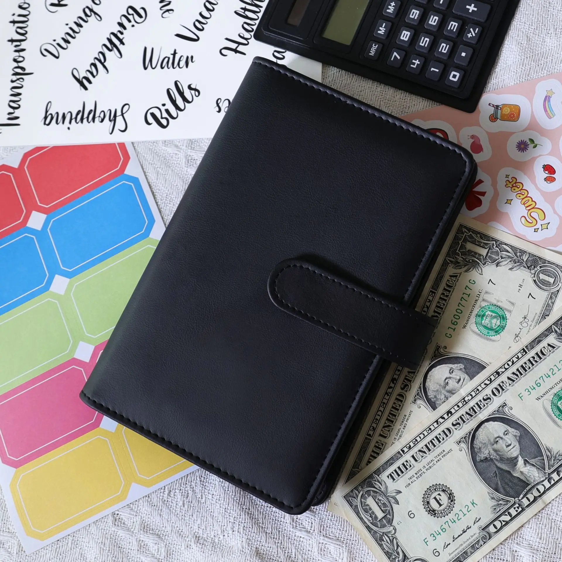 44-delige Cash Budget Binder Budget Planner Notebook Cover Map A6-formaat Bindmiddel Zak Plastic Bindmiddel Rits Geldbesparende Envelop