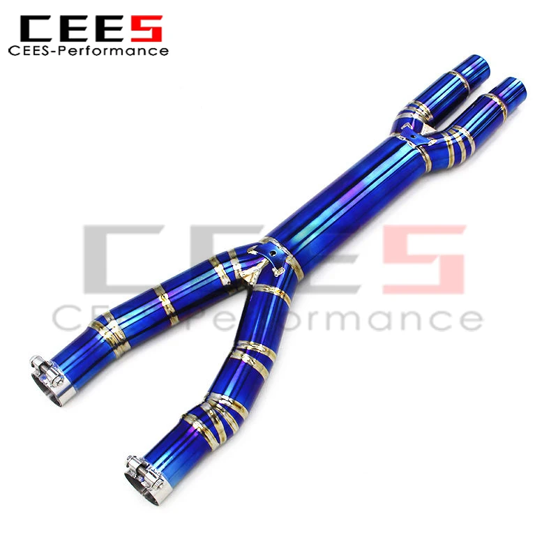 CEES X Pipe/Mid Pipe for Ferrari California V8 4.3L 2009-2014 Performance Weight Reduction Racing Exhaust Pipe System view 4