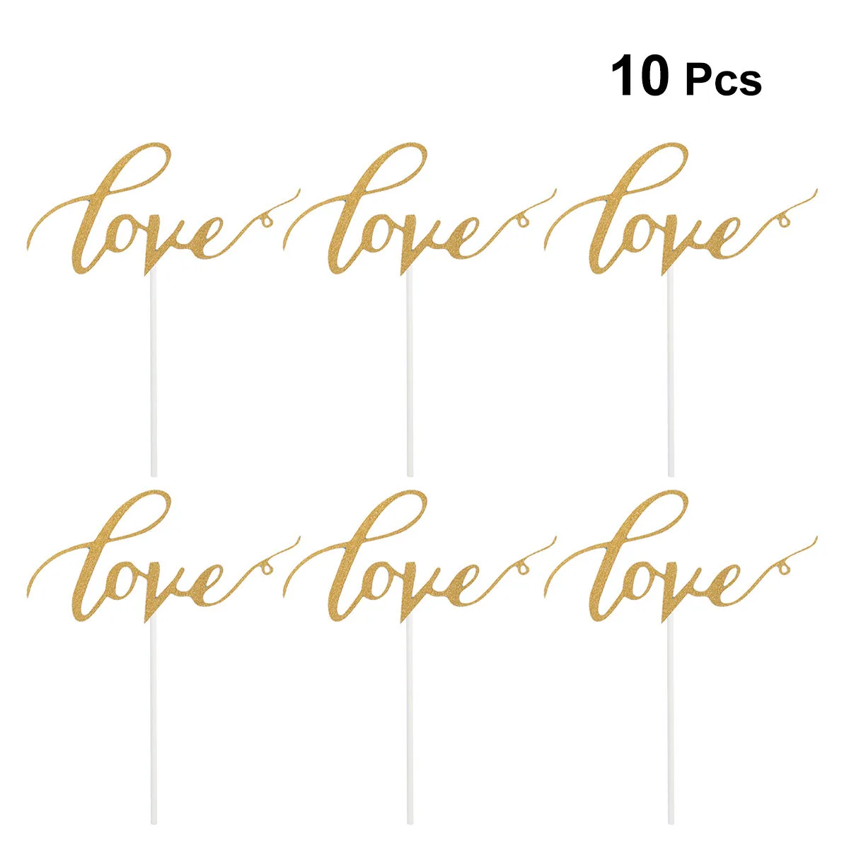 

10pcs Romantic LOVE Love Decorations Cake Toppers For Wedding Letters Wedding Party Decorations Elegant Cake Picks
