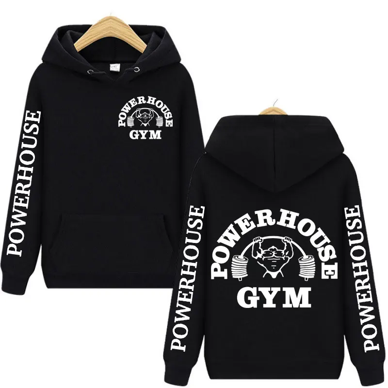 

Powerhouse Gym Logo Double Sided Print Hoodie Harajuku Fitness Hooded Sweatshirts Men Women Fashion Casual Oversized Pullovers