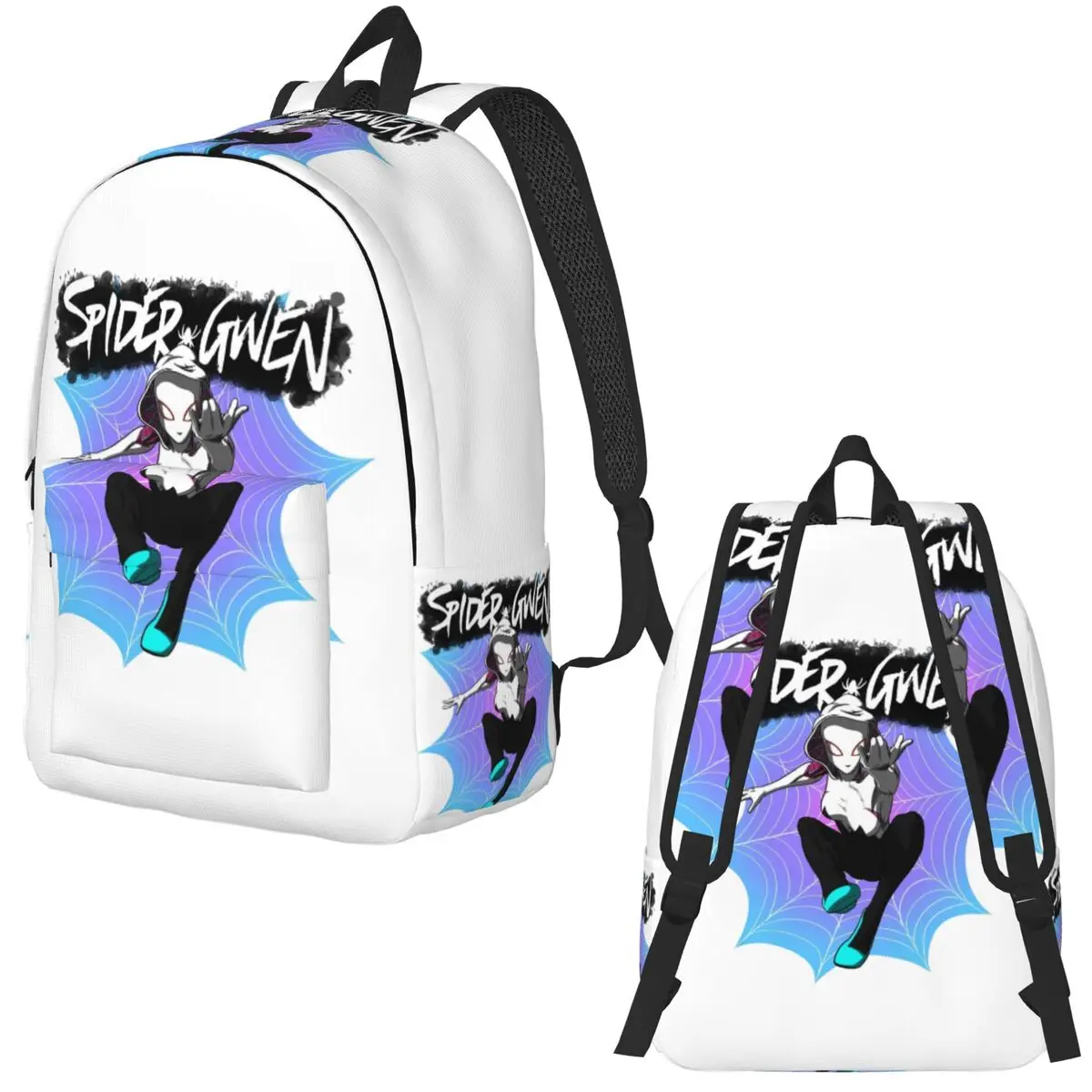 Spider Gwen Stacy Backpack Elementary High College School Student spider-Gwen Bookbag Men Women Daypack Sports