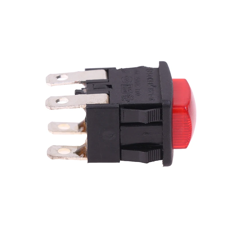 Interruptor auto-bloqueio Botão Rocker com aquecedor de luz, Interruptor toque elétrico, Aspirador, Vapor de vestuário, 4 pinos, 16A, PS21-16